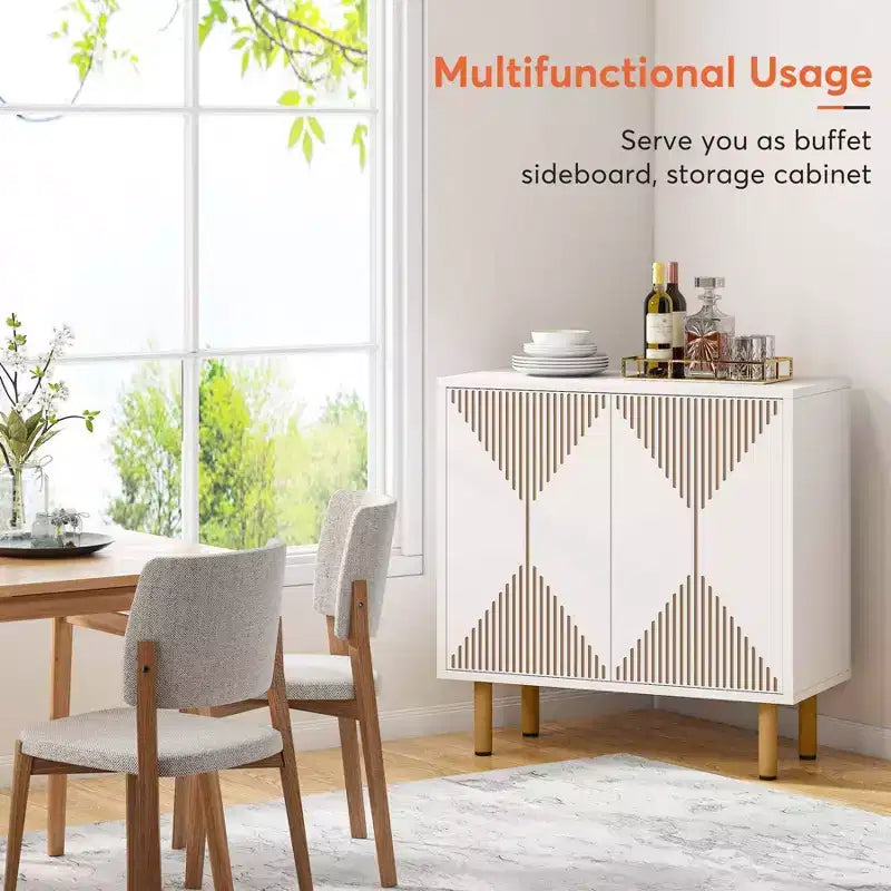 Madia credenza a 4 ante, bianca, singola