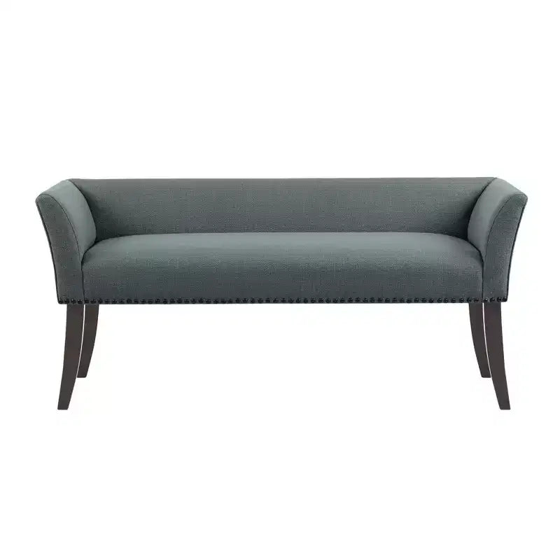 Panca rettangolare imbottita con borchie decorative, 1 posto