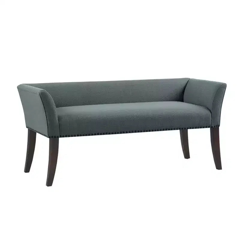 Panca rettangolare imbottita con borchie decorative, 1 posto