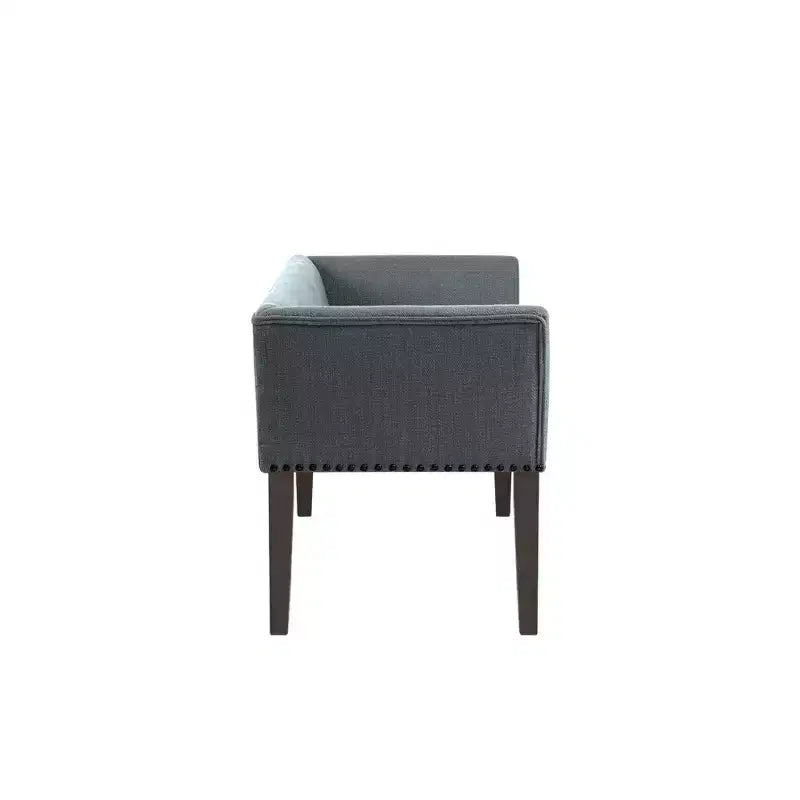 Panca rettangolare imbottita con borchie decorative, 1 posto