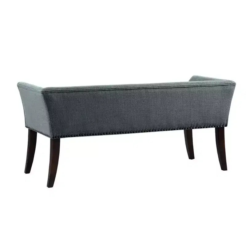 Panca rettangolare imbottita con borchie decorative, 1 posto