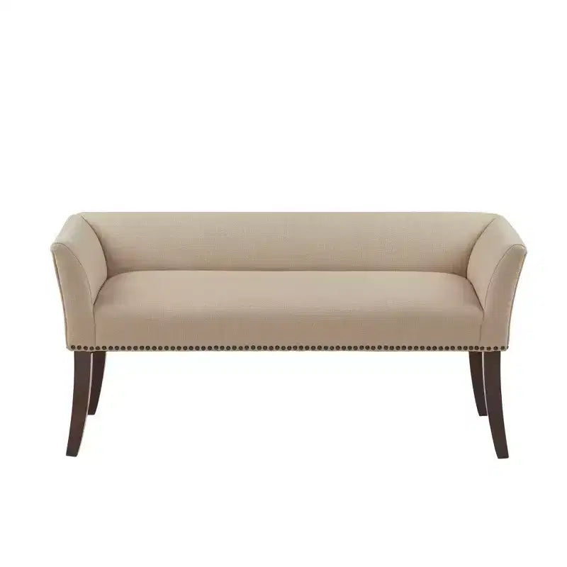 Panca rettangolare imbottita con borchie decorative, 1 posto