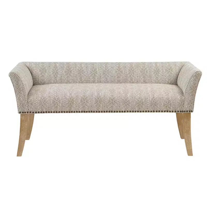 Panca rettangolare imbottita con borchie decorative, 1 posto