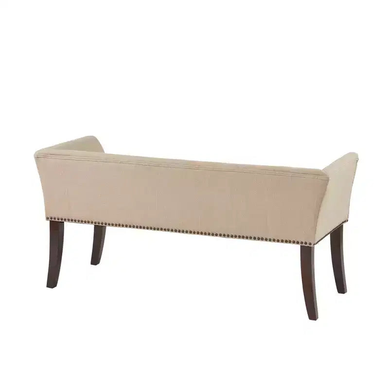 Panca rettangolare imbottita con borchie decorative, 1 posto
