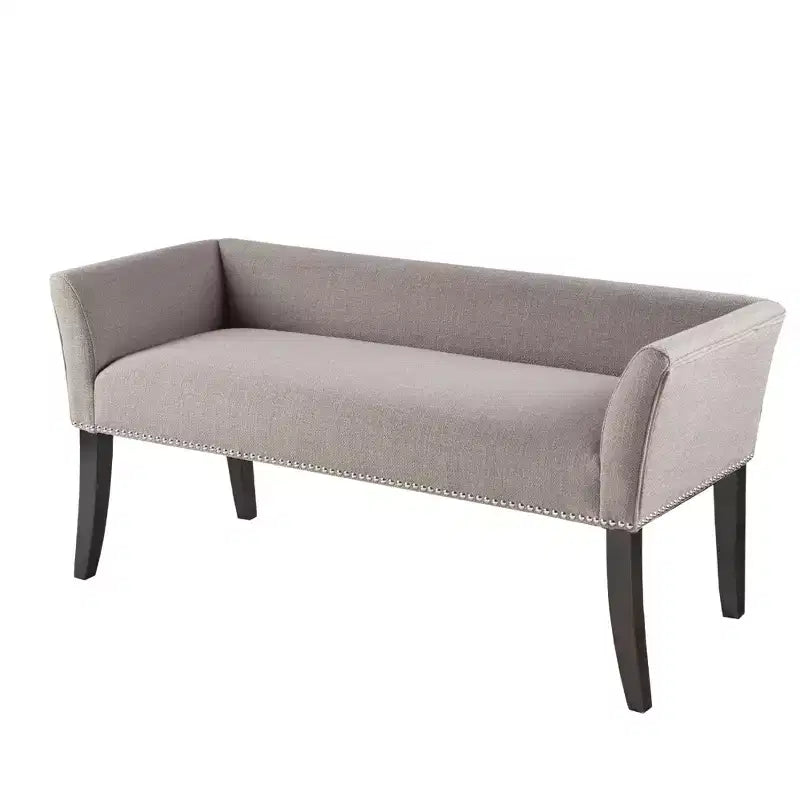 Panca rettangolare imbottita con borchie decorative, 1 posto