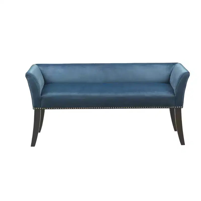 Panca rettangolare imbottita con borchie decorative, 1 posto