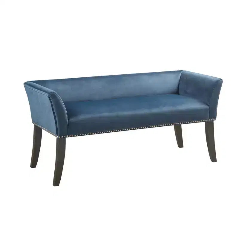 Panca rettangolare imbottita con borchie decorative, 1 posto