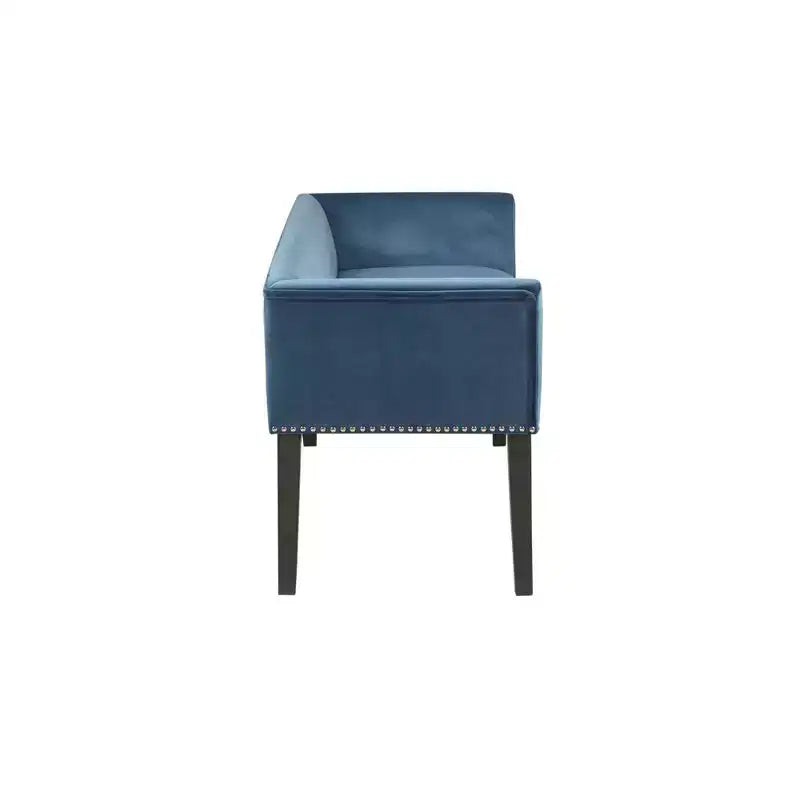 Panca rettangolare imbottita con borchie decorative, 1 posto