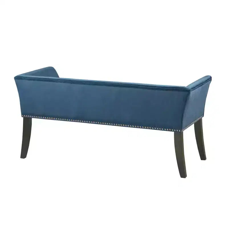 Panca rettangolare imbottita con borchie decorative, 1 posto