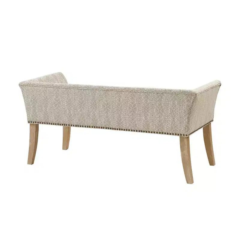 Panca rettangolare imbottita con borchie decorative, 1 posto