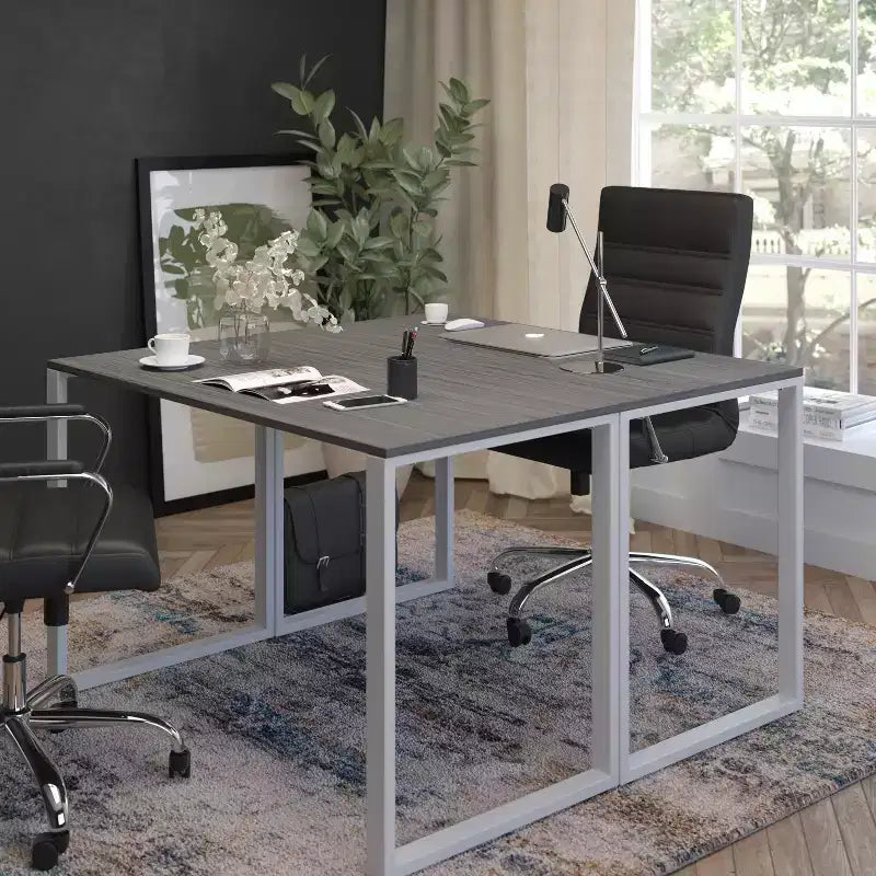 Scrivania da ufficio monoposto moderna industriale, 119 cm, vari colori e opzioni telaio