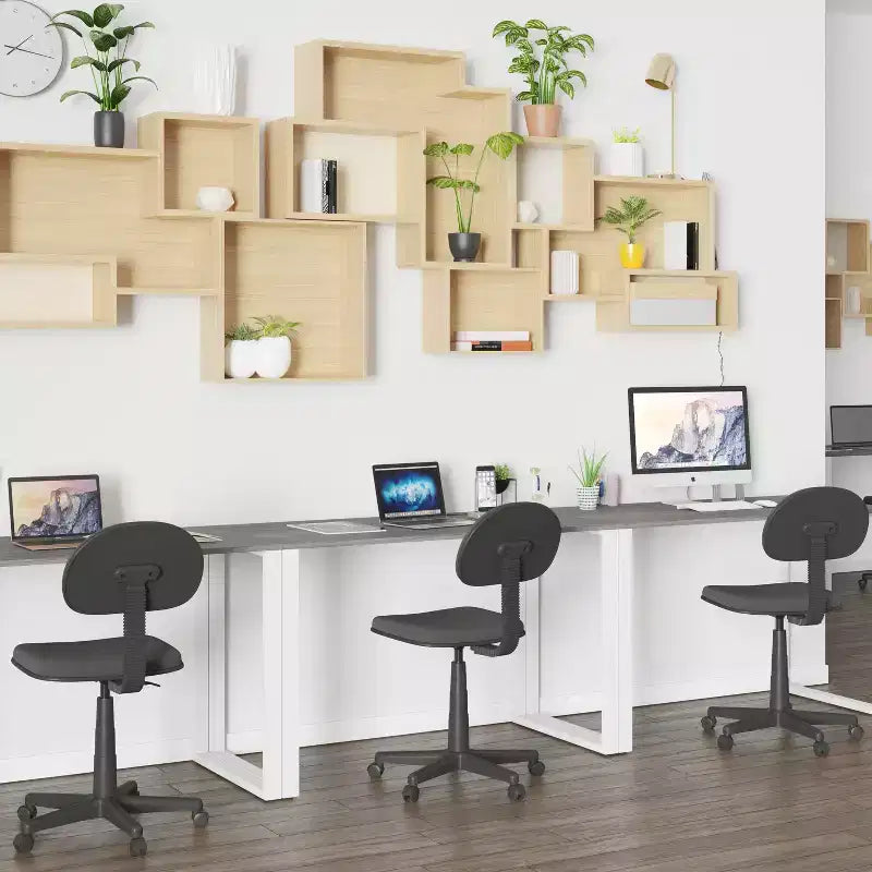 Scrivania da ufficio monoposto moderna industriale, 119 cm, vari colori e opzioni telaio