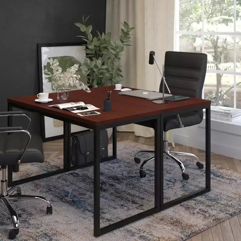 Scrivania da ufficio monoposto moderna industriale, 119 cm, vari colori e opzioni telaio