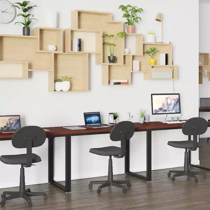 Scrivania da ufficio monoposto moderna industriale, 119 cm, vari colori e opzioni telaio