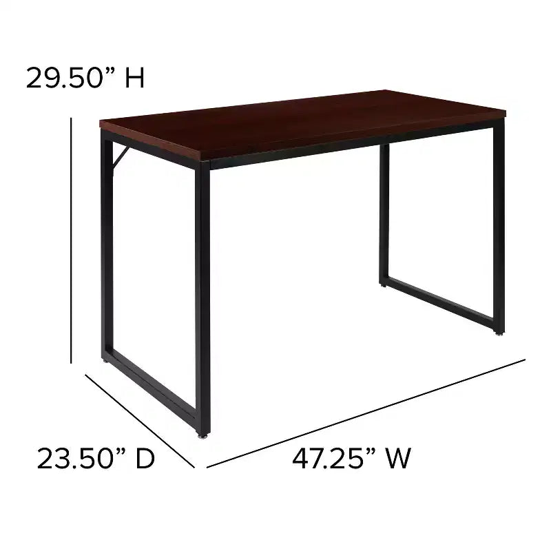Scrivania da ufficio monoposto moderna industriale, 119 cm, vari colori e opzioni telaio